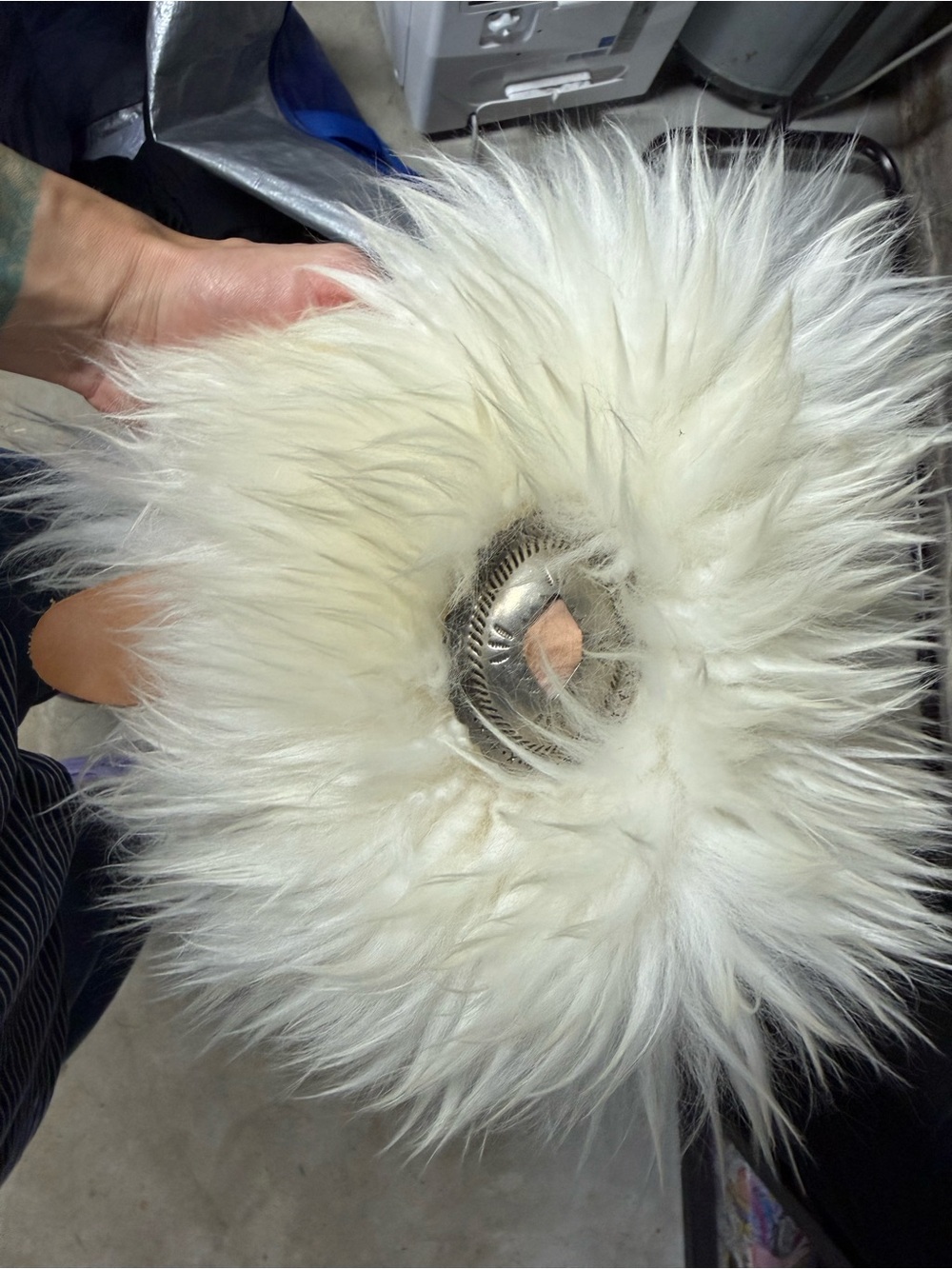 Plush White Faux Fur belt ida and moon